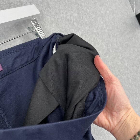 Gloria Vanderbilt Wide Leg Point Crop Pant Size M Navy Blue Pull On Pockets NEW - Picture 3 of 14